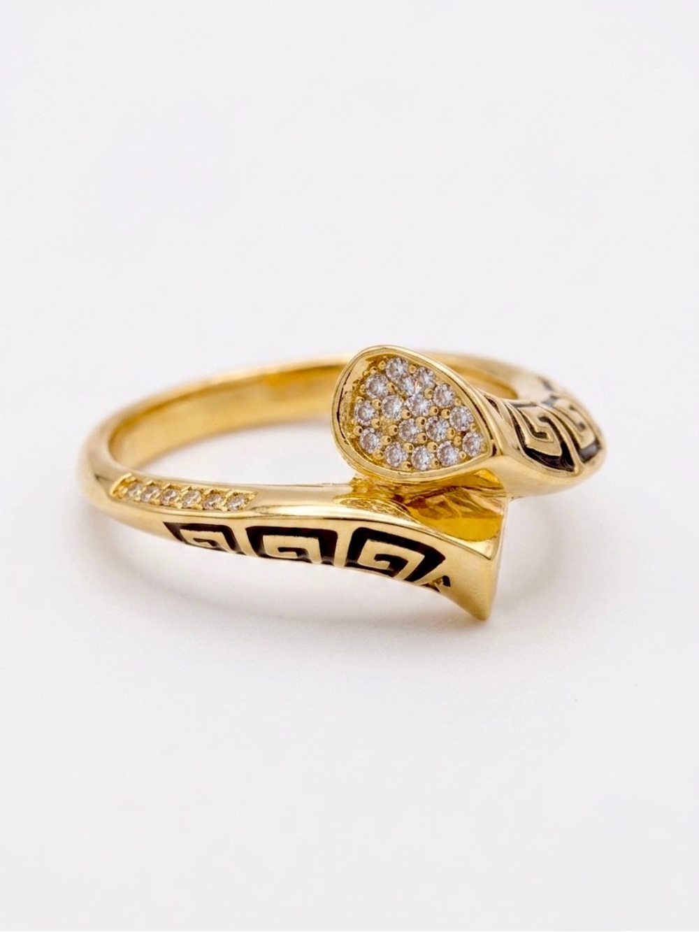 18k Yellow Gold plated with Cubic Zircon Ring Size 9